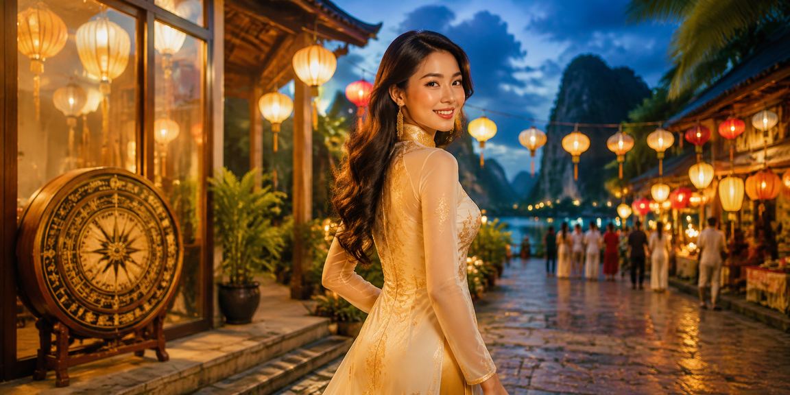 Cảnh chợ đêm Ninh Bình với người dùng đặt cược và nhận thưởng trực tuyến